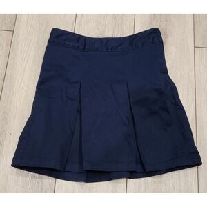 Cat & Jack Navy Blue Skirt‎ w/undershorts Pleated Zip Adjustable Girls Size 8